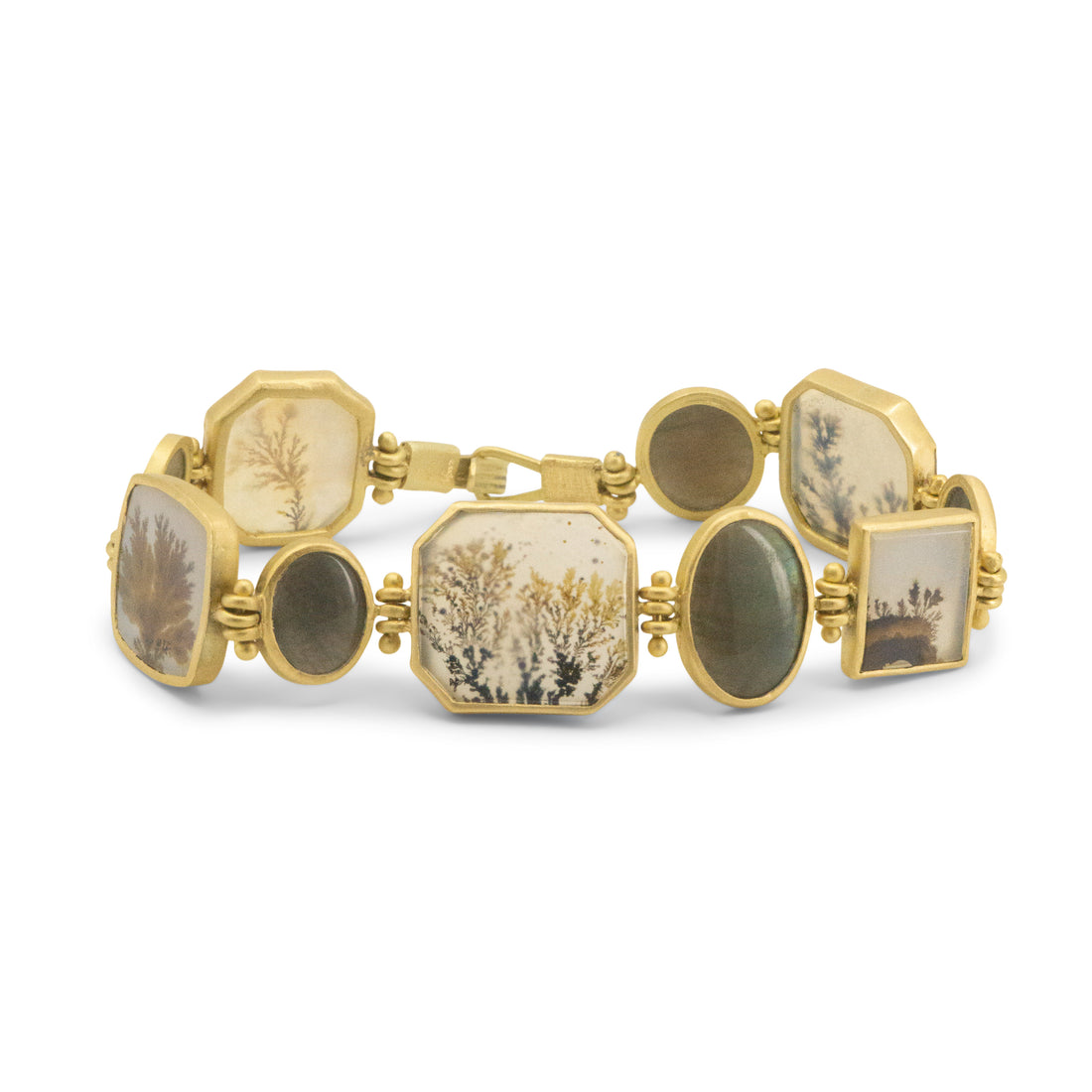 Dendritic Agate & Labradorite Dreamscape Bracelet - OOAK