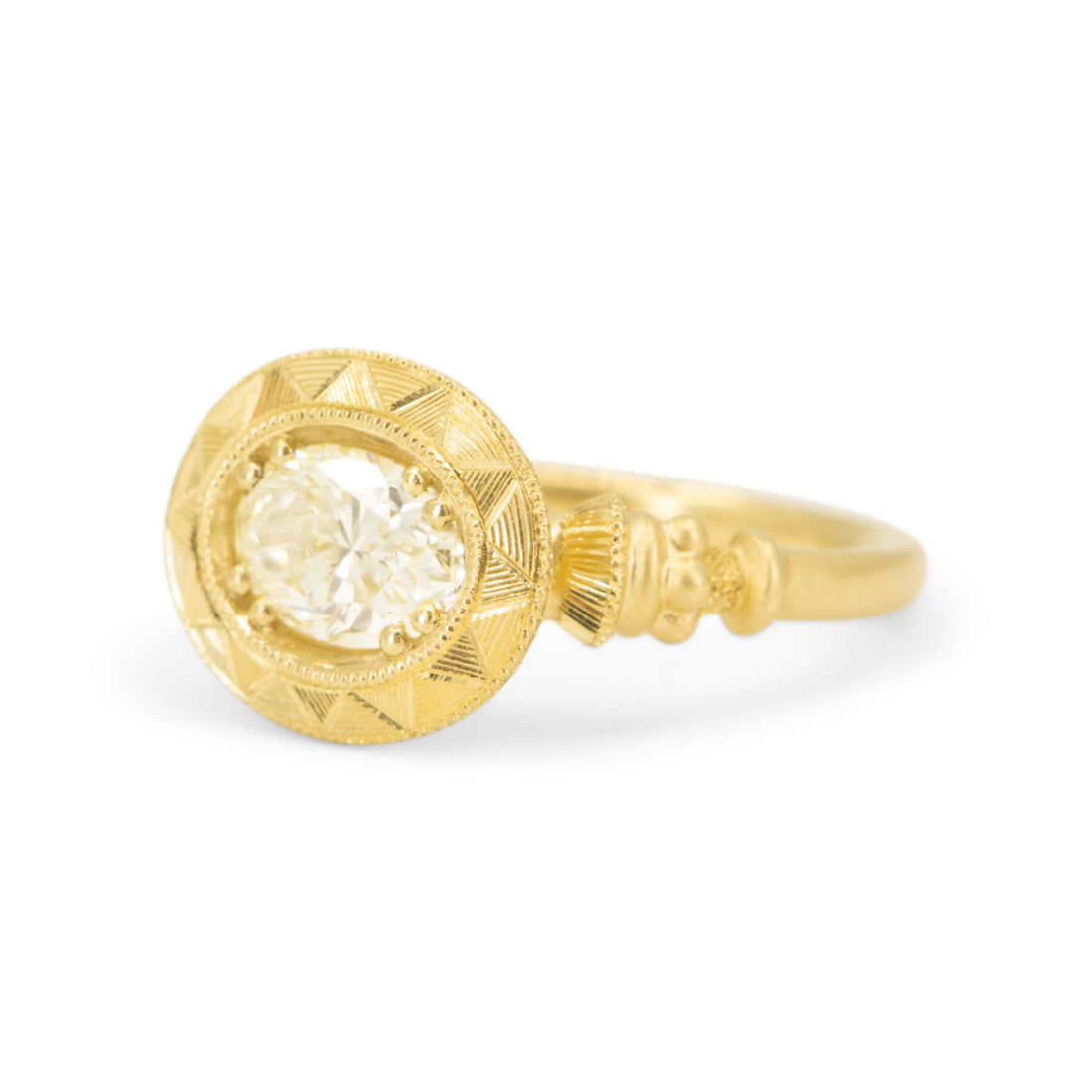 Lumiere Pedestal Solitaire - 0.76CT Oval Diamond