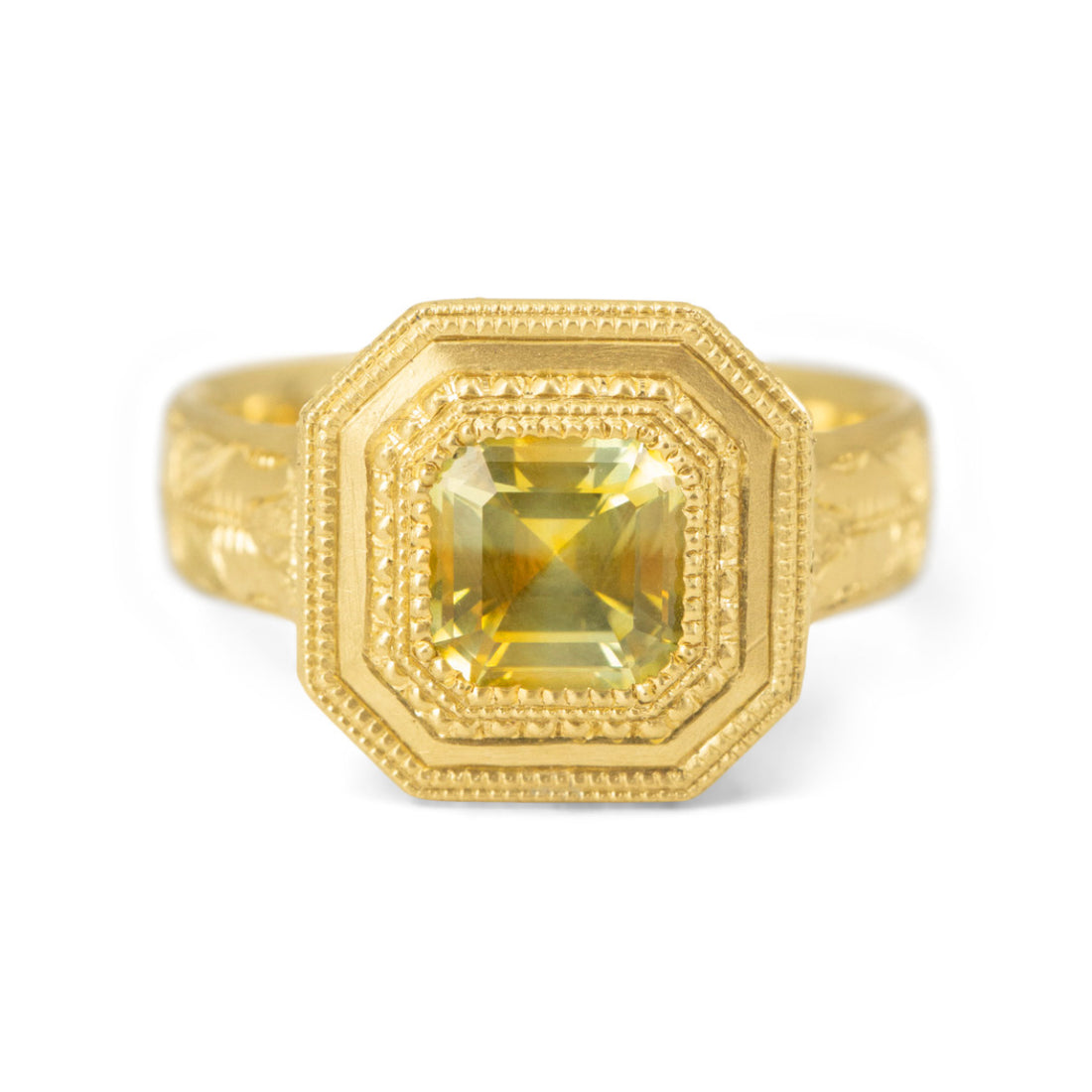 Persephone Ring- 1.45CT Asscher Cut Montana Sapphire