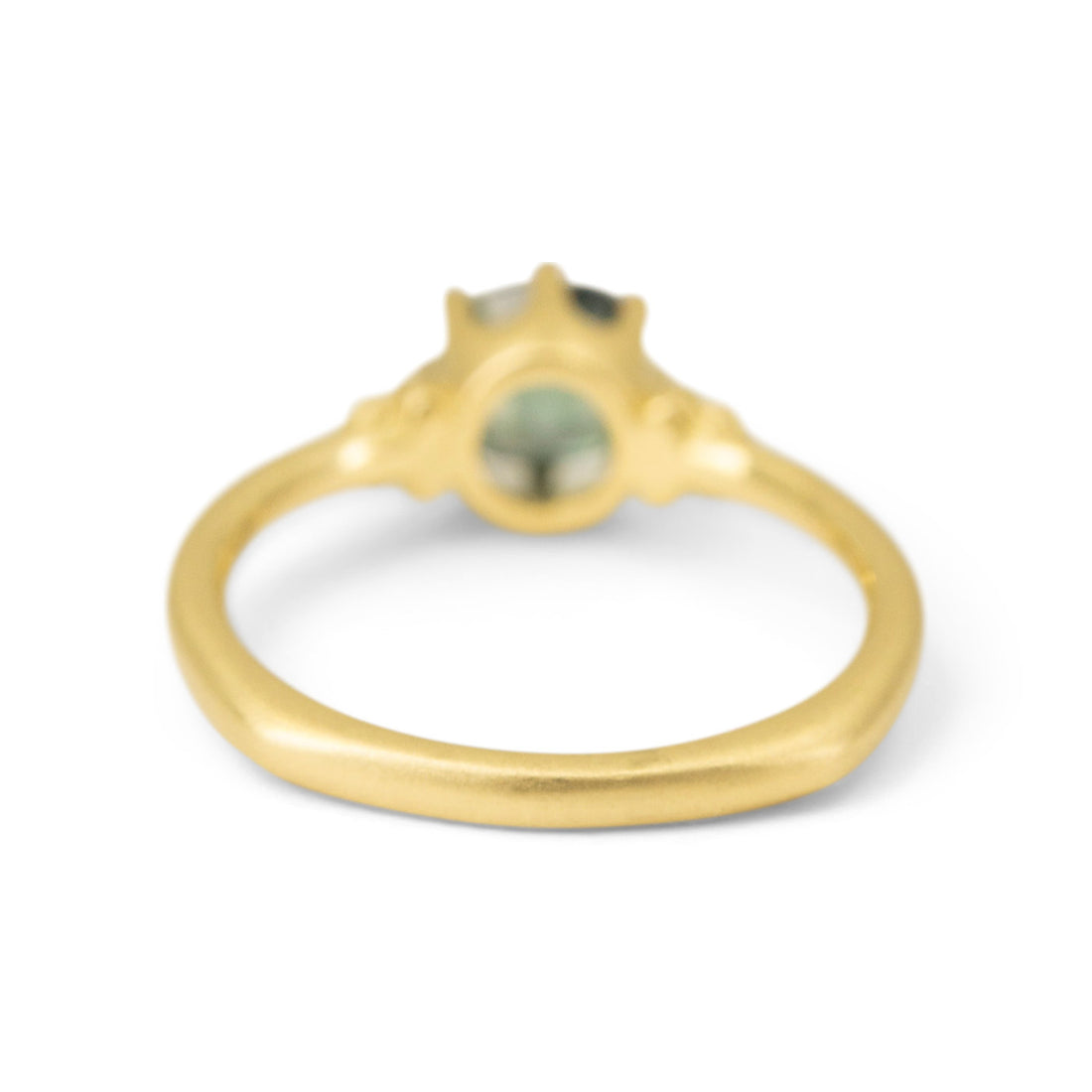 8 Prong Royal Teal Sapphire Solitaire - 1.33CT Old Mine Cut Sapphire