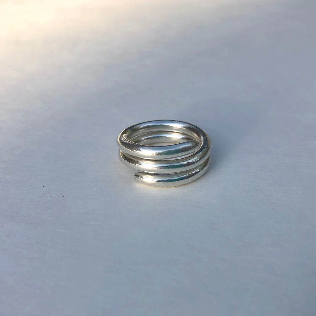 Silver Coil Ring- Large