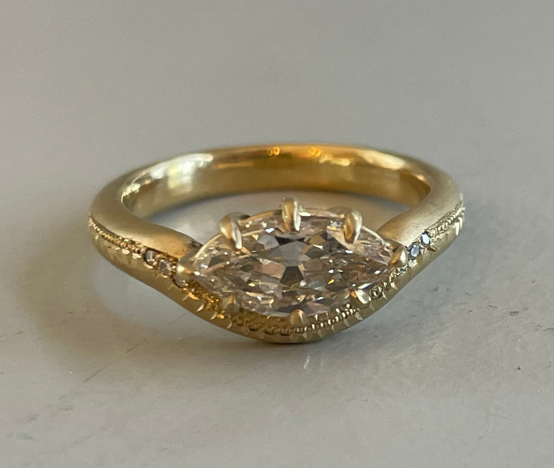 Brigid Marquise Basket Ring - 1.32CT Marquise Diamond
