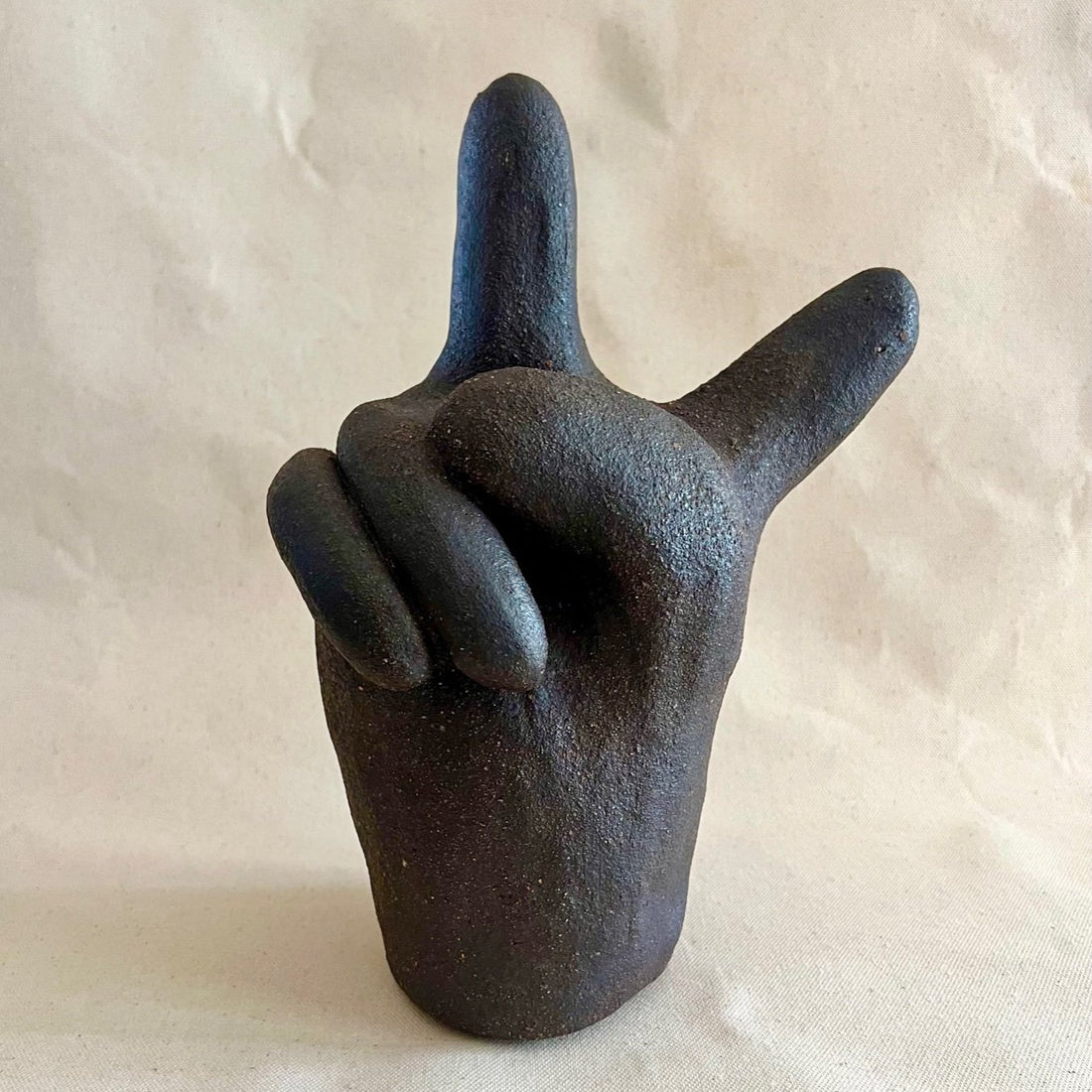 Large Brownstone Peace Sign Hand