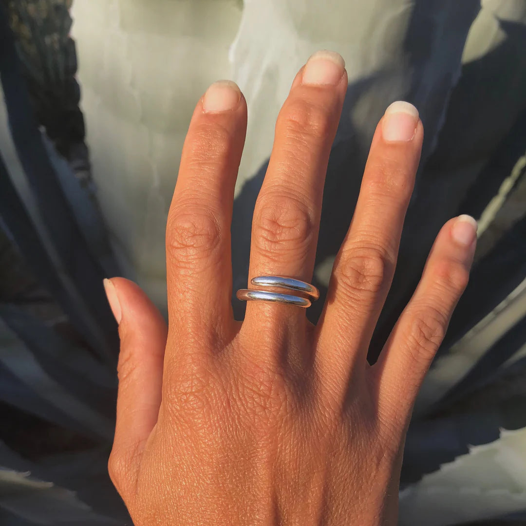 Silver Coil Ring- Medium