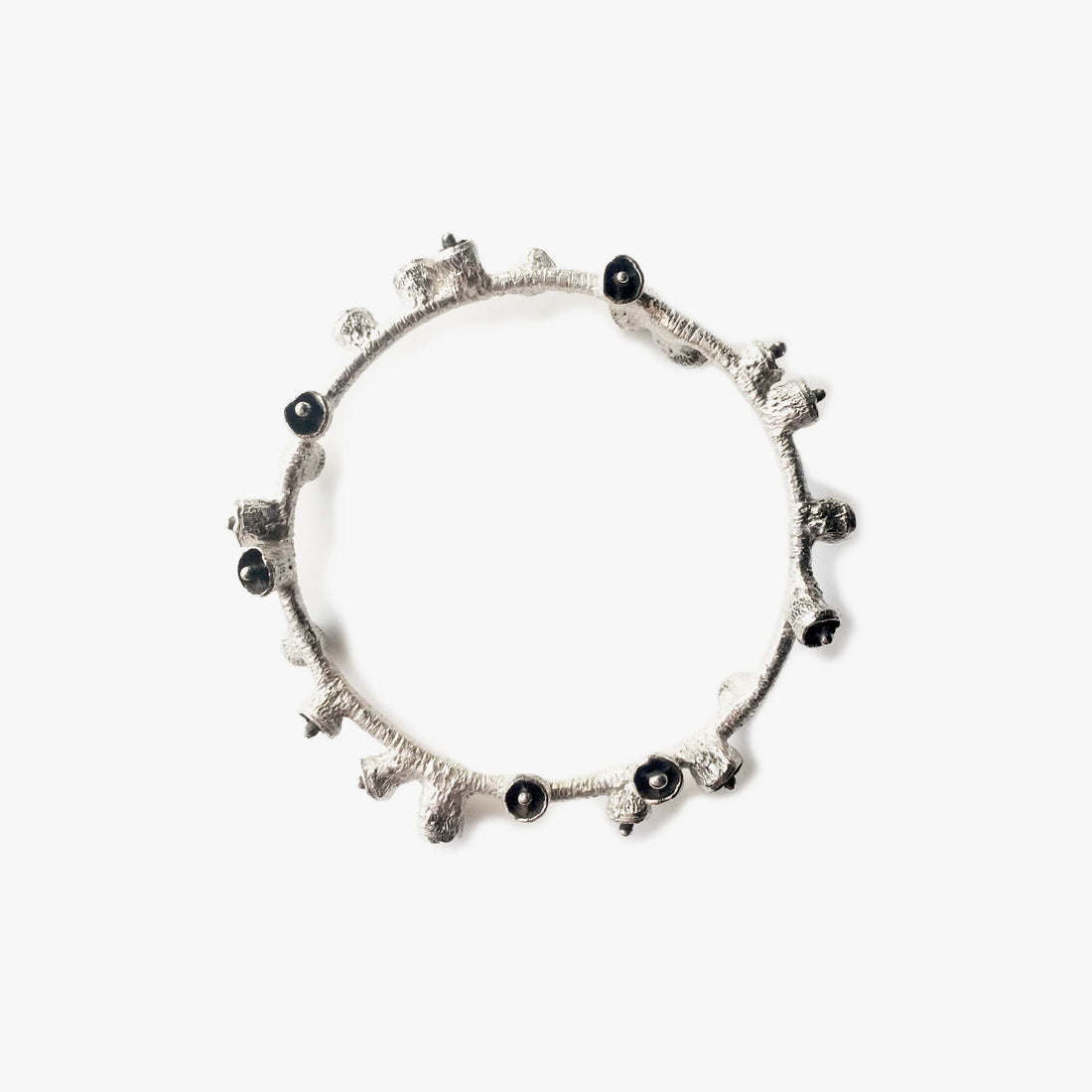 Bell Pod Bangle - Silver