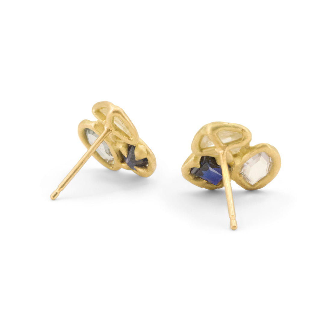 Oceanic Sapphire Baroque Studs- One of a Kind