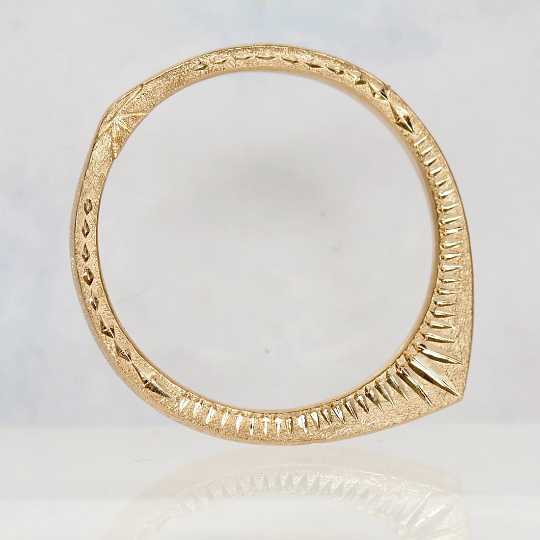 14k Geometric Engraved Slice Ring