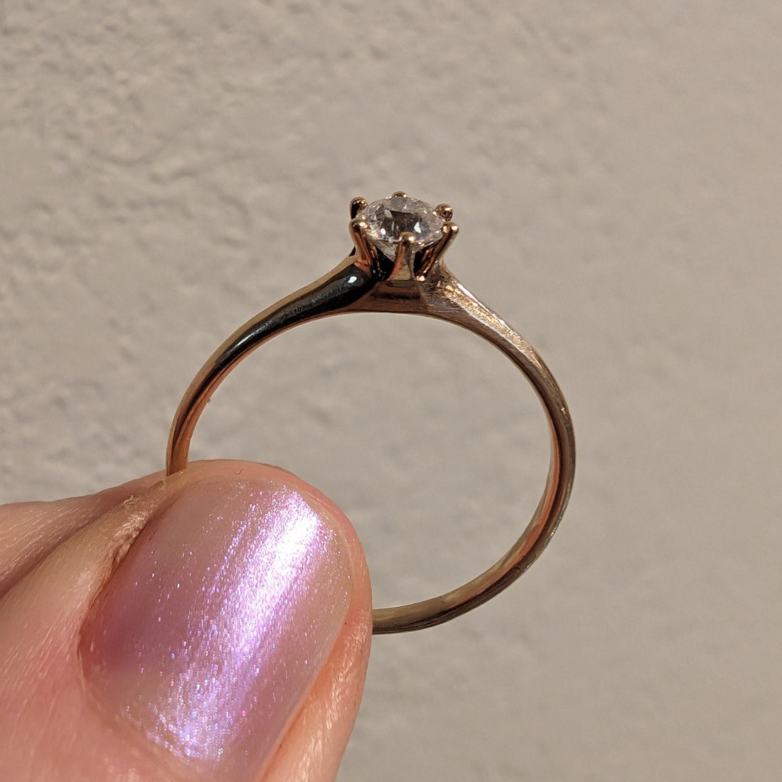 14k Antique Smaller 6 Prong Diamond Ring