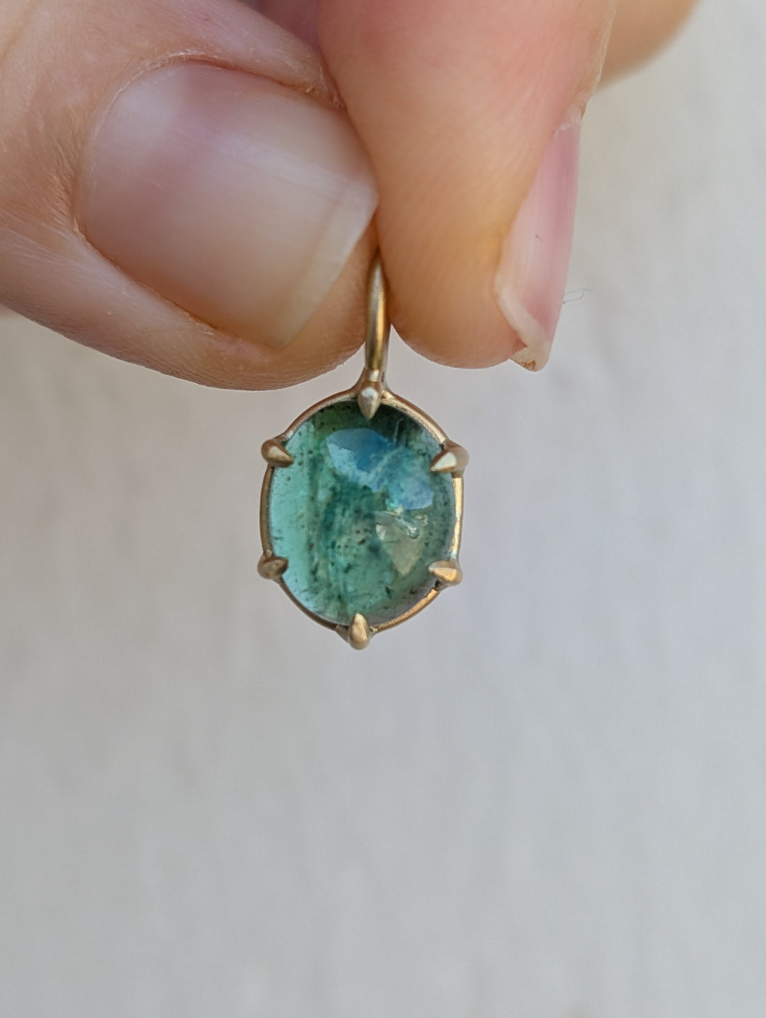 Emerald Cabochon Basket Pendant 2.95CT - One of a Kind