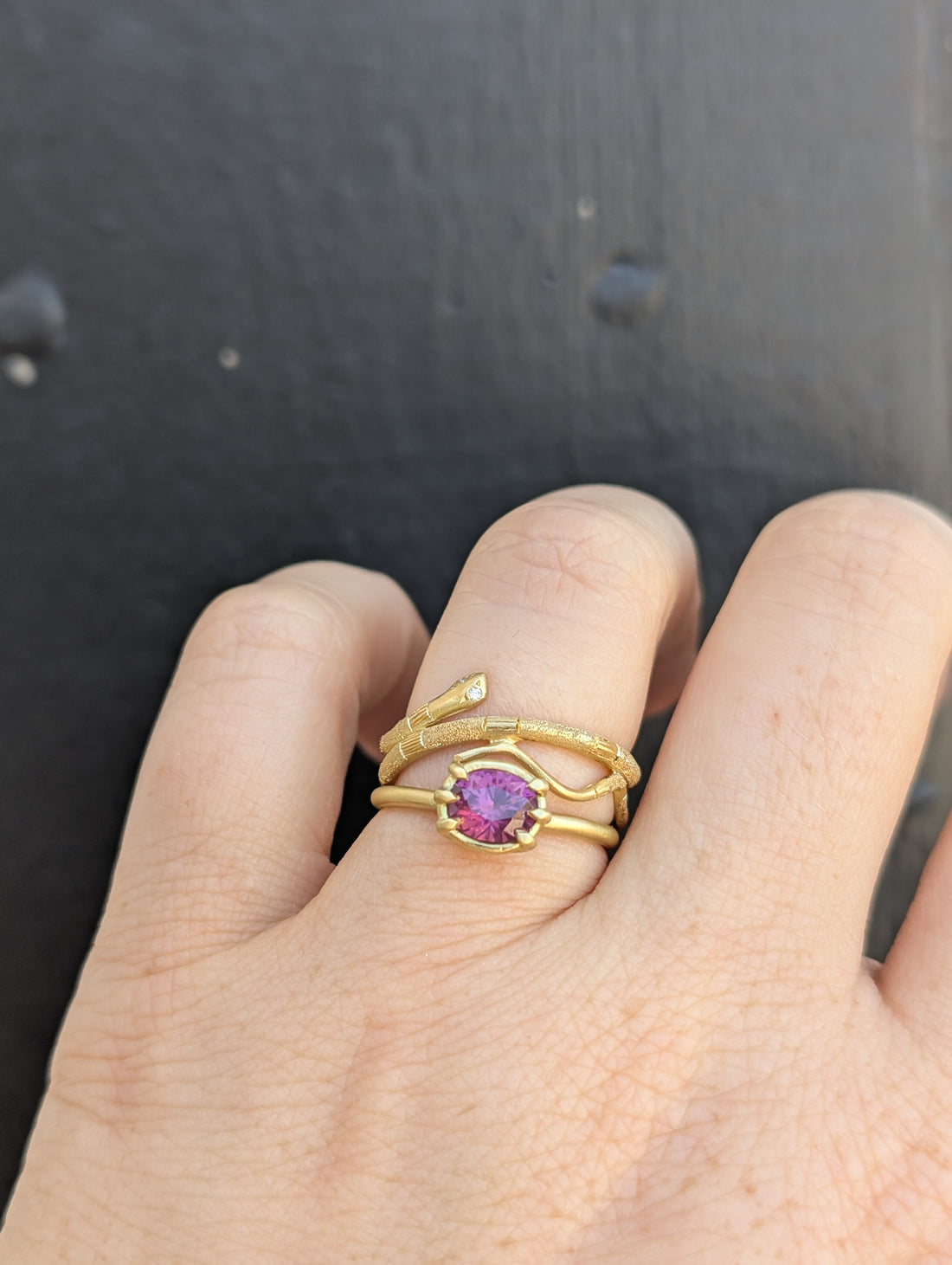 Pink Umba Sapphire Basket Set Ring -1.03ct - One of a Kind