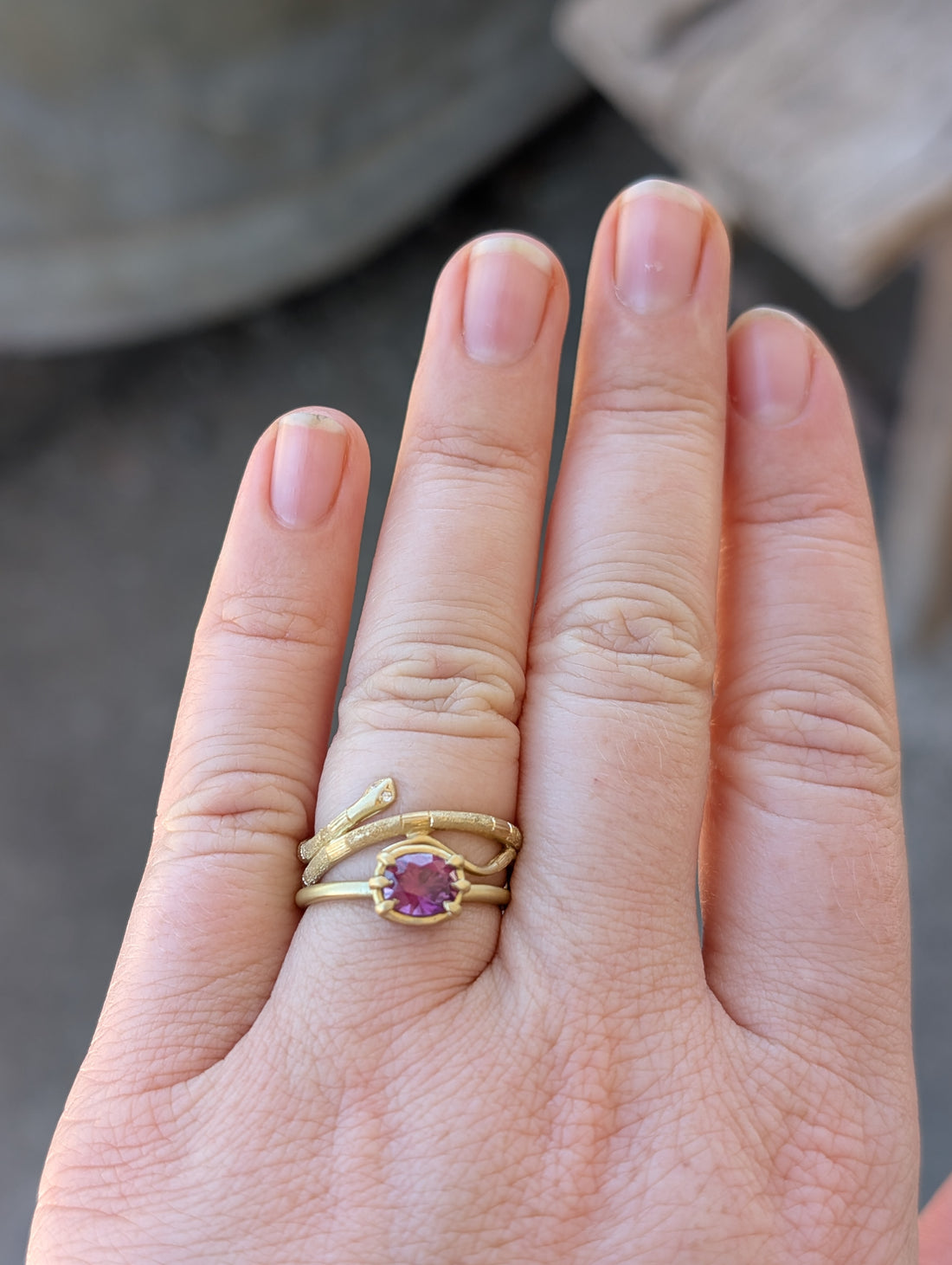 Pink Umba Sapphire Basket Set Ring -1.03ct - One of a Kind