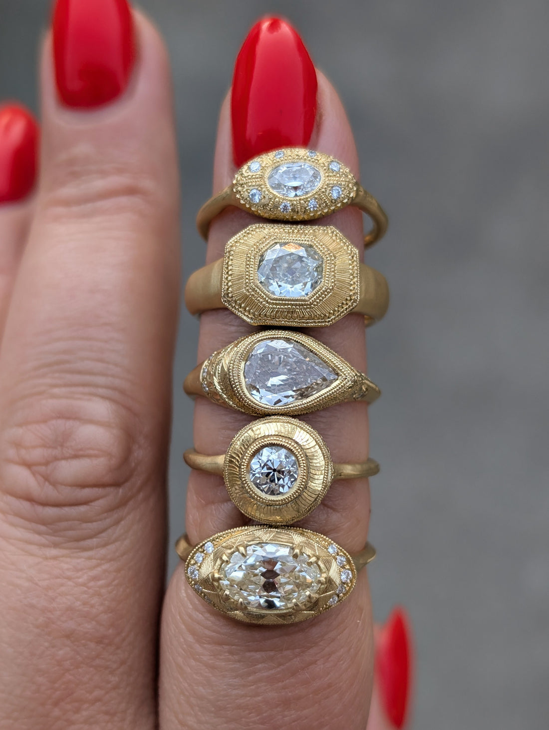 Royal Engraved Pear Diamond Solitaire - 1ct - One of a Kind