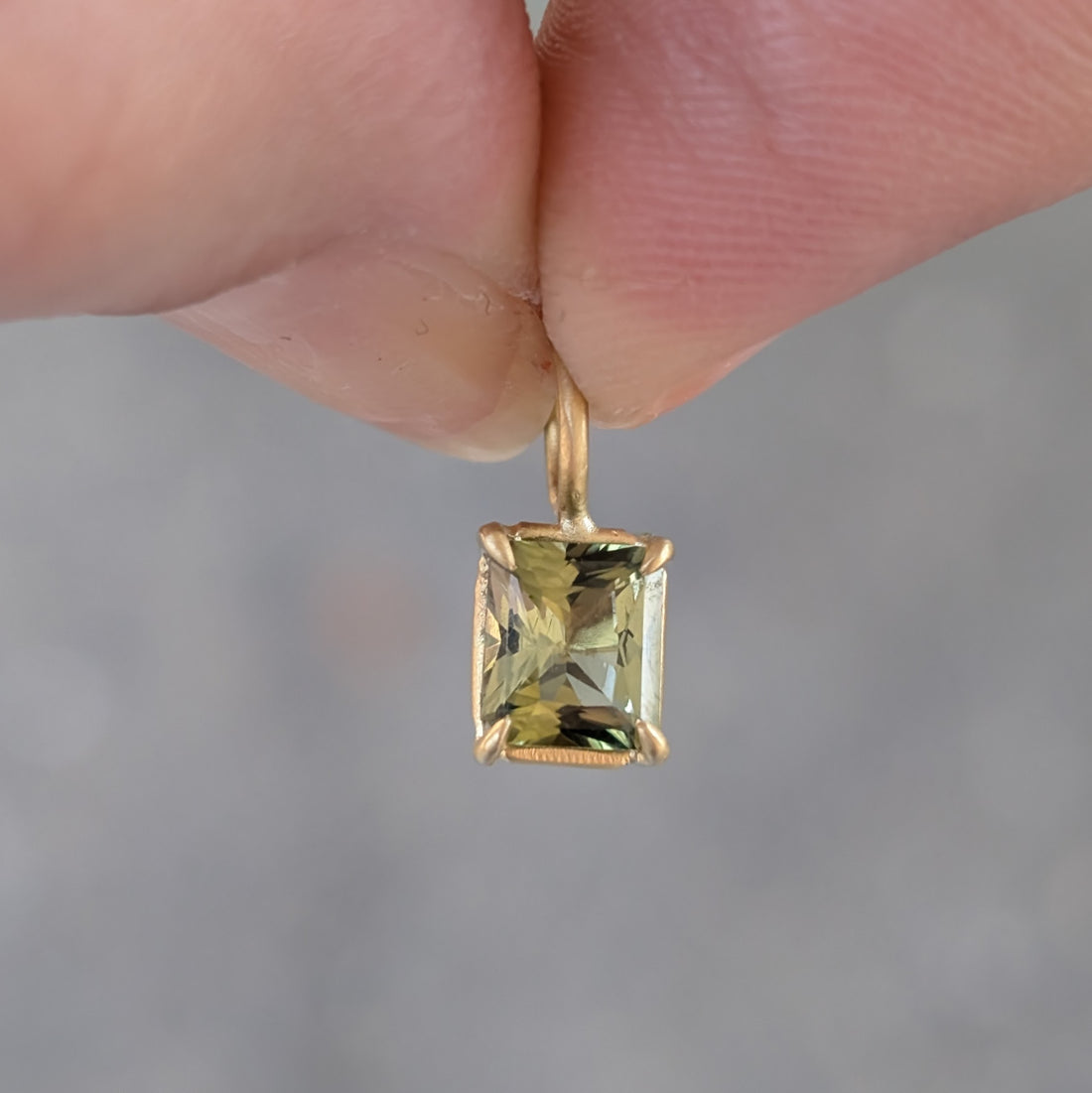 North-South Tourmaline Basket Pendant 0.8CT - One of a Kind