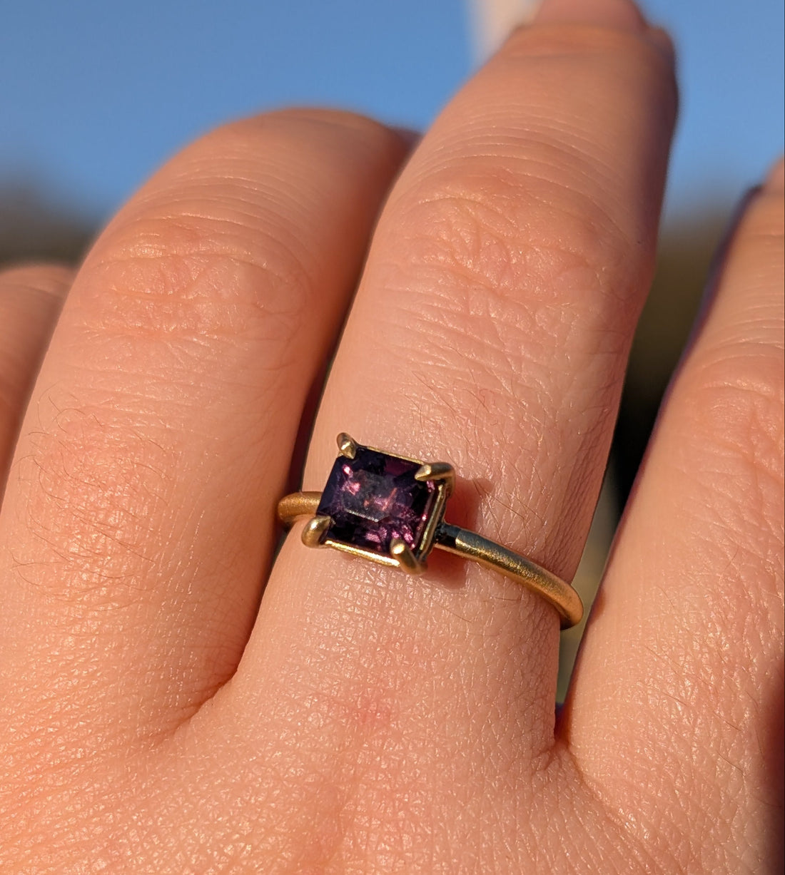 Josephine Basket Solitaire- 1.4CT Purple Spinel
