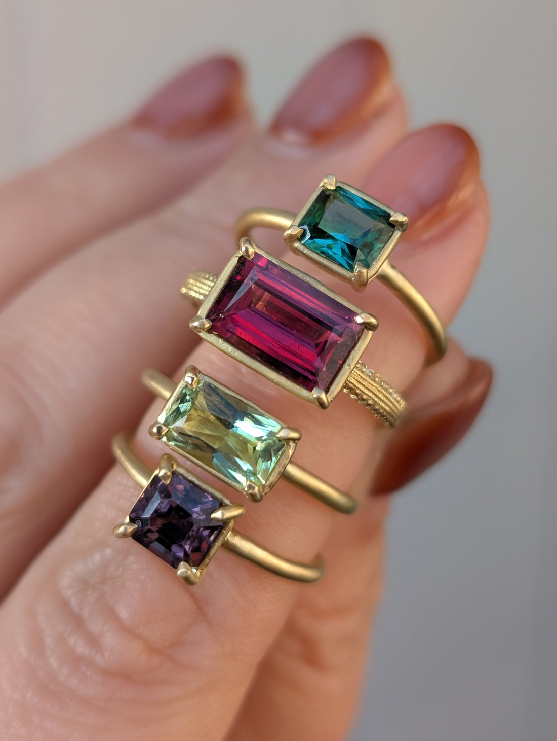 Rhodolite Garnet Basket Ring  - One of a Kind