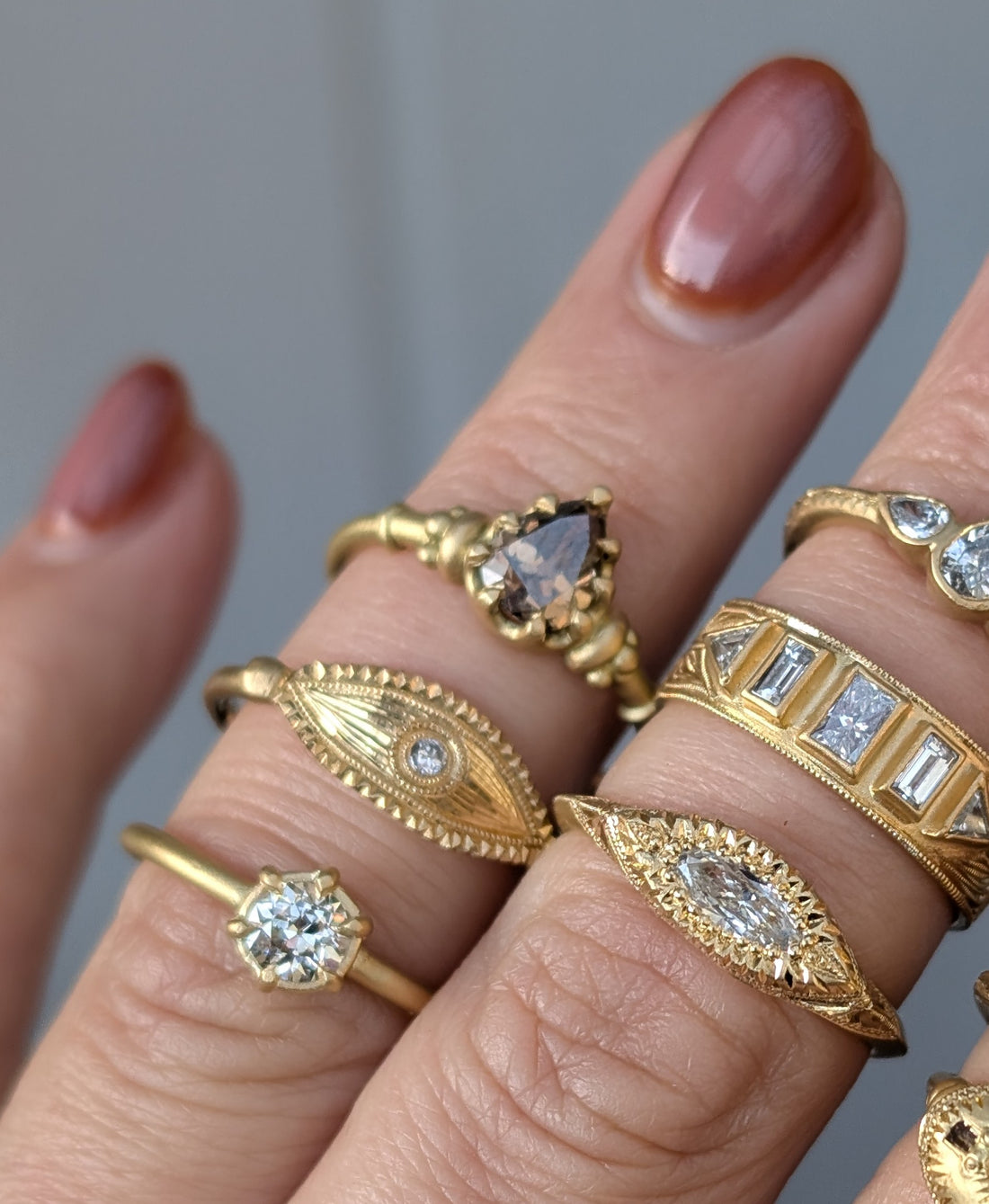 Brown Diamond Prong Solitaire - One of a Kind