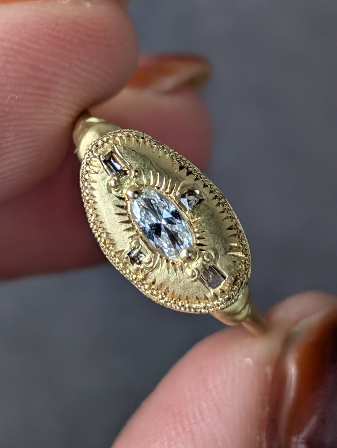 Petite Soleil Oval Diamond Ring - 0.15CT One of a Kind