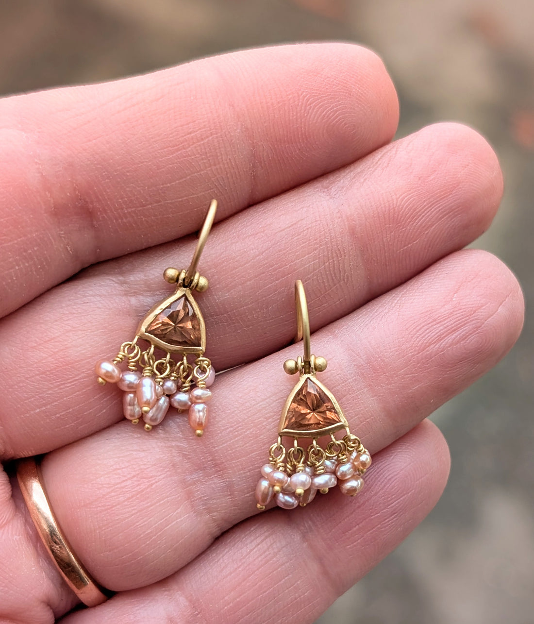 Petite Topaz and Pearl Earrings