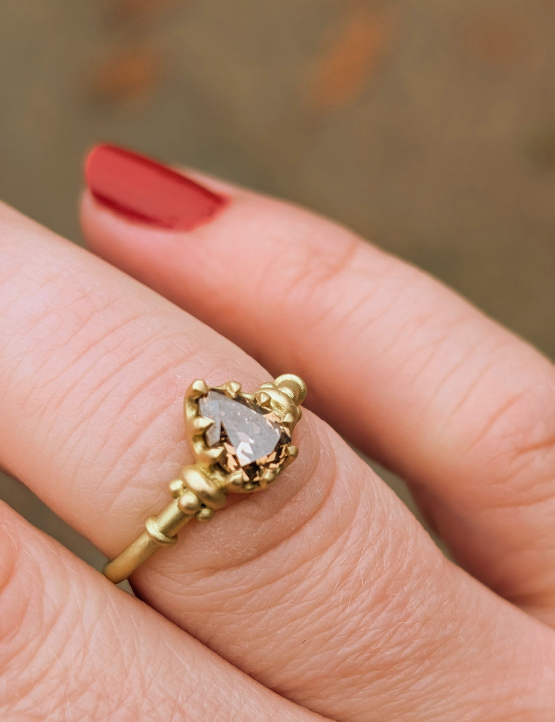 Brown Diamond Prong Solitaire - One of a Kind