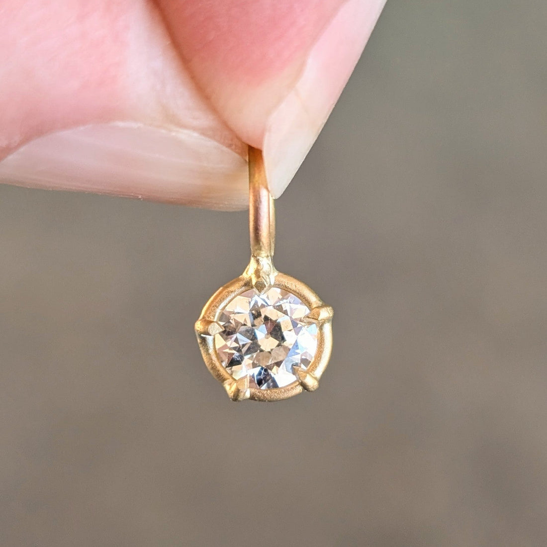 Round Diamond Basket Pendant 0.38CT - One of a Kind