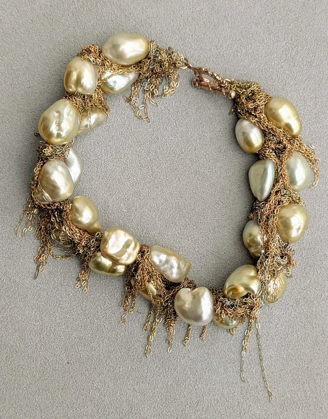Golden Keshi Pearl Bracelet