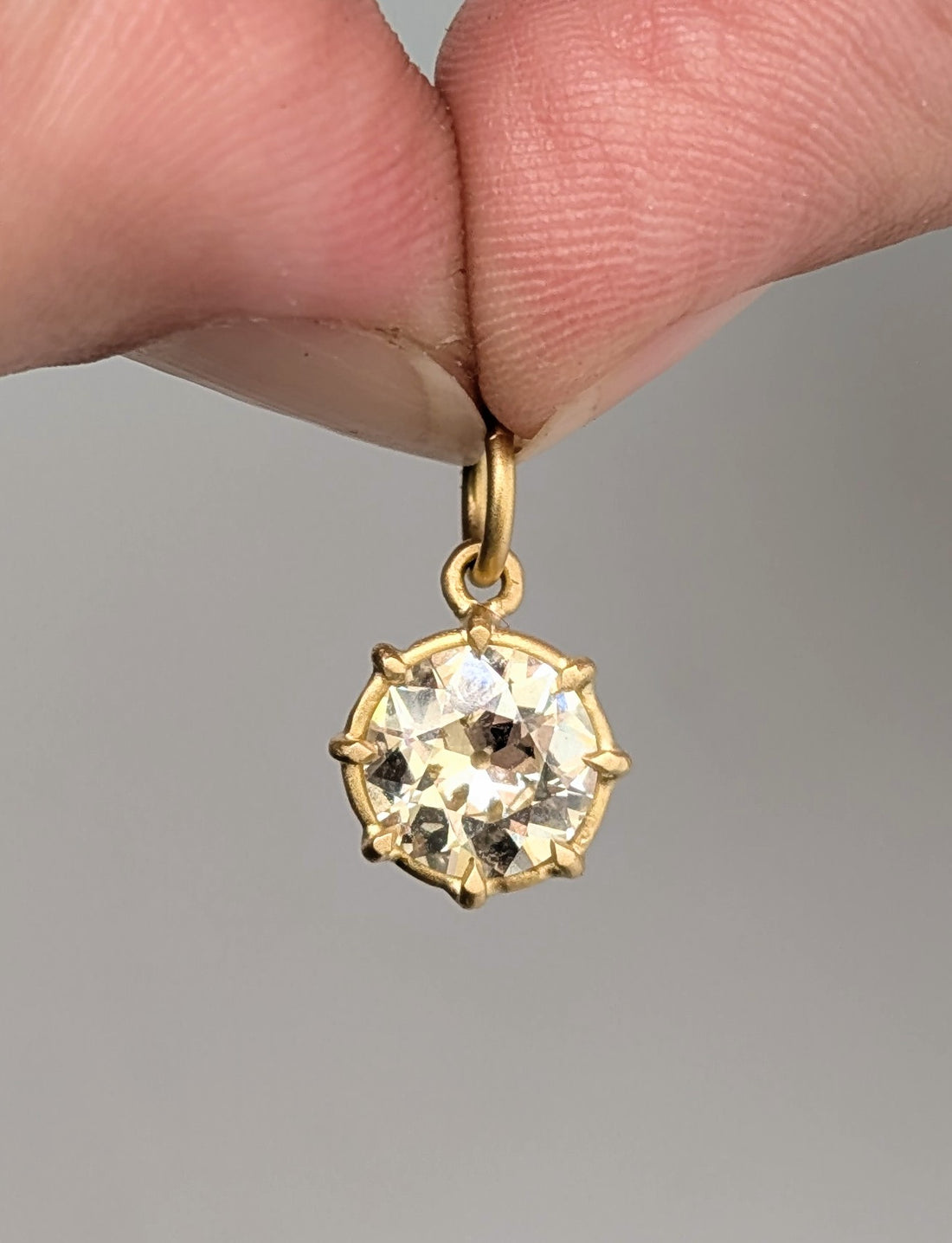 Old European Cut Diamond Basket Pendant 1.39CT- One of a Kind
