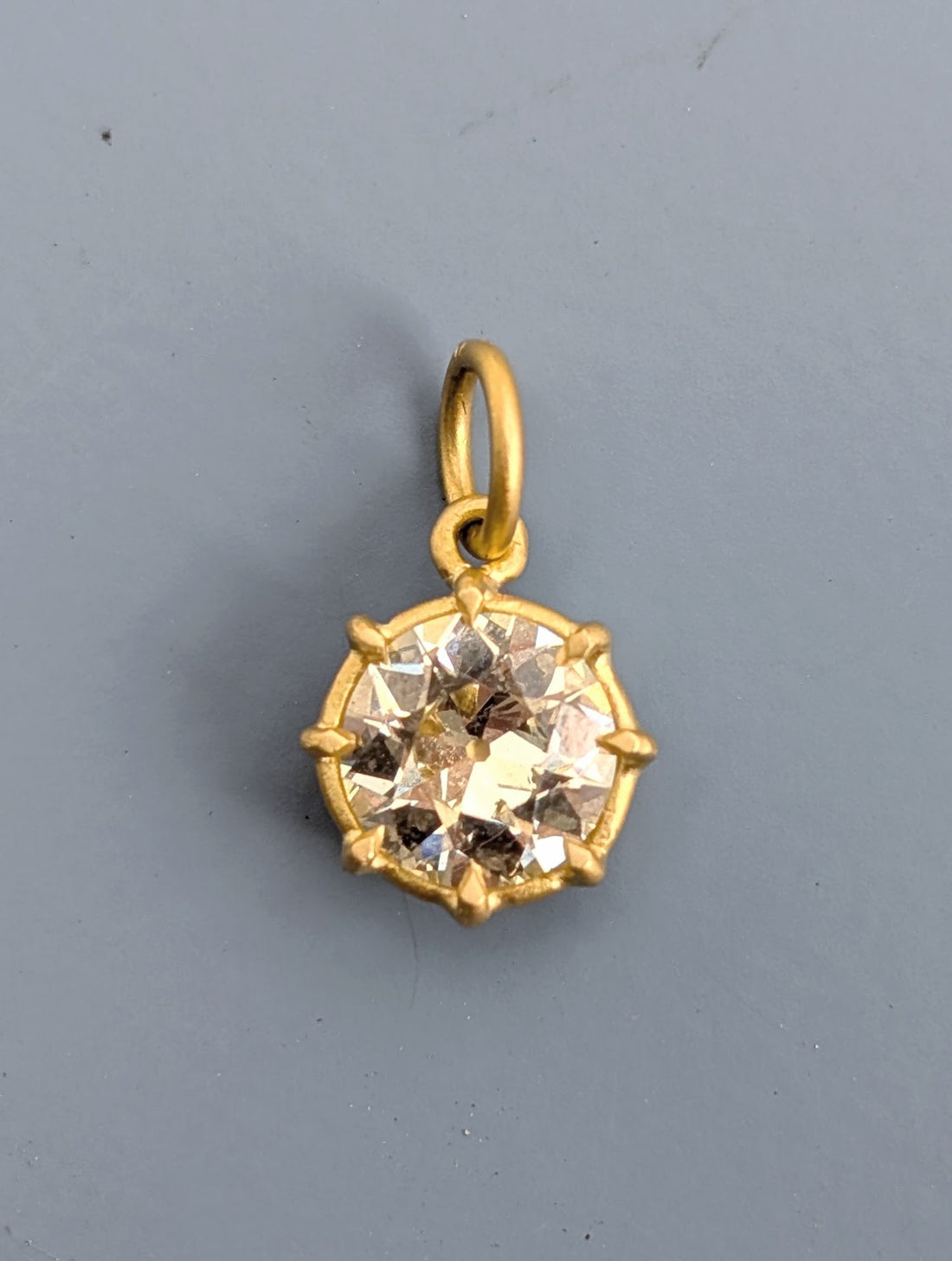 Old European Cut Diamond Basket Pendant 1.39CT- One of a Kind