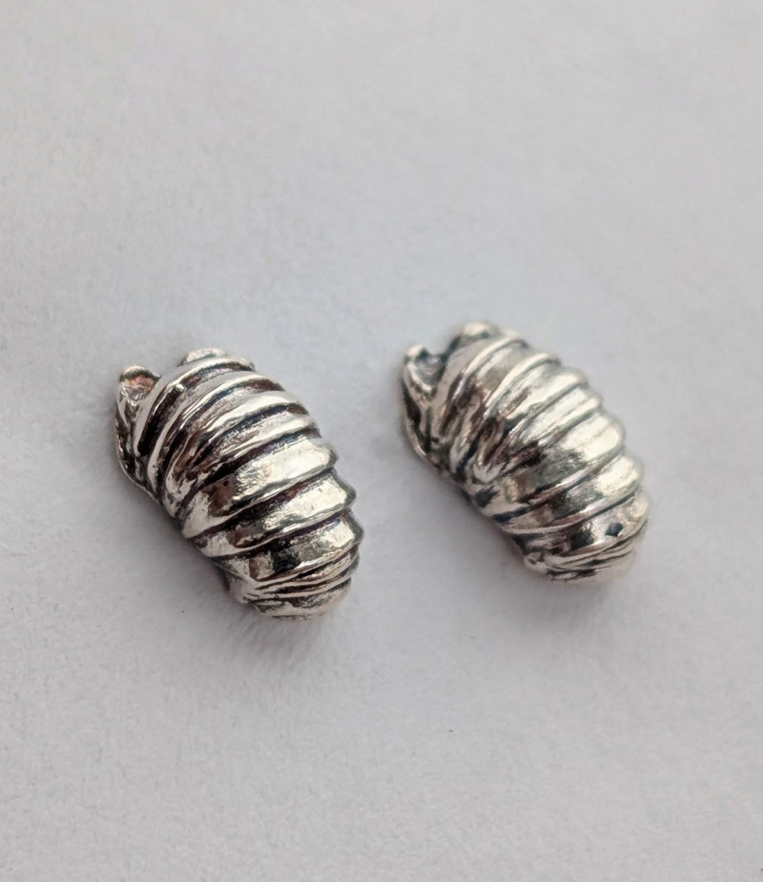Silver Roly Poly Stud Earrings