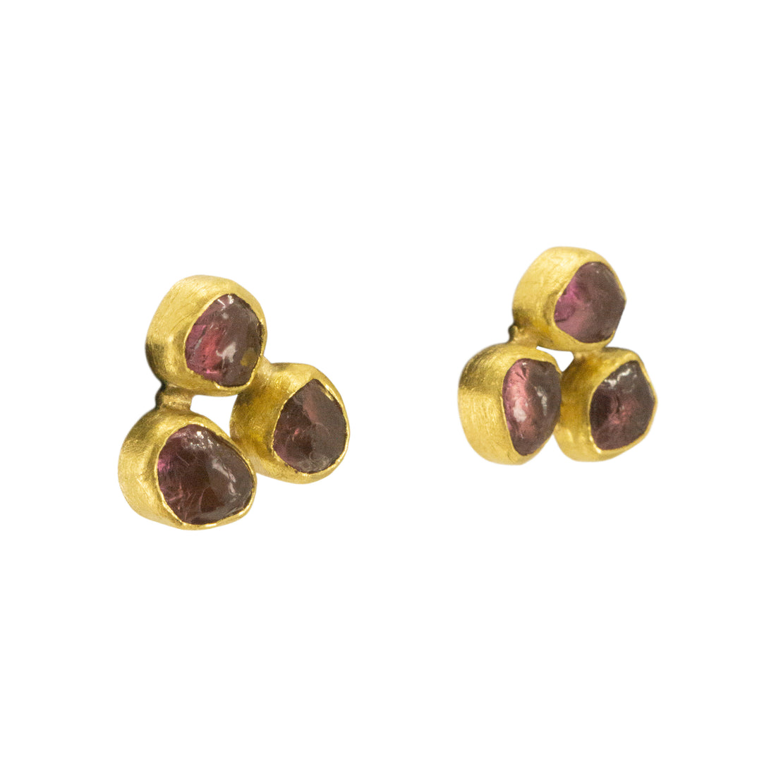 Rough Garnet Cluster Studs