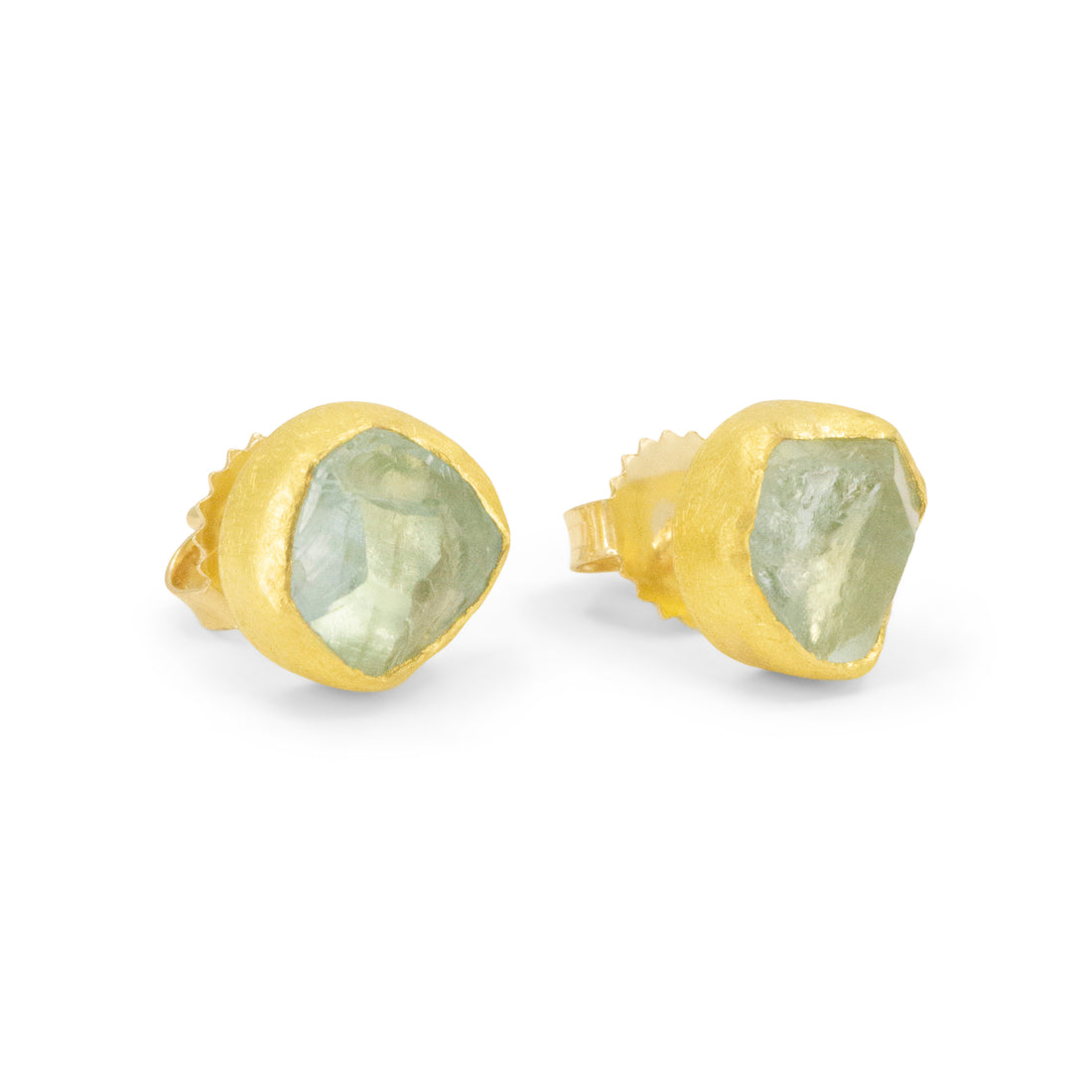 Rough Aquamarine Studs