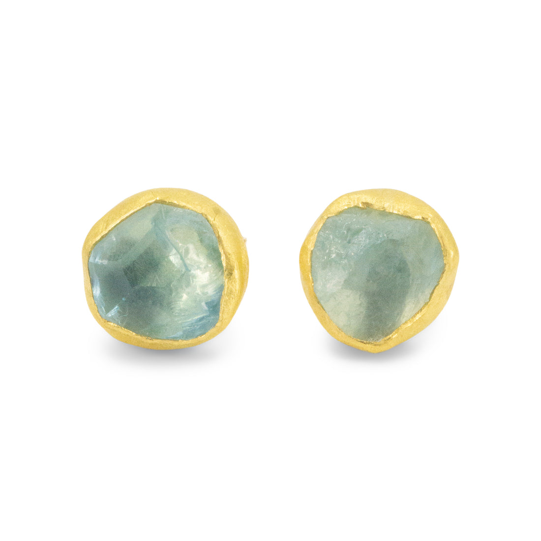Rough Aquamarine Studs