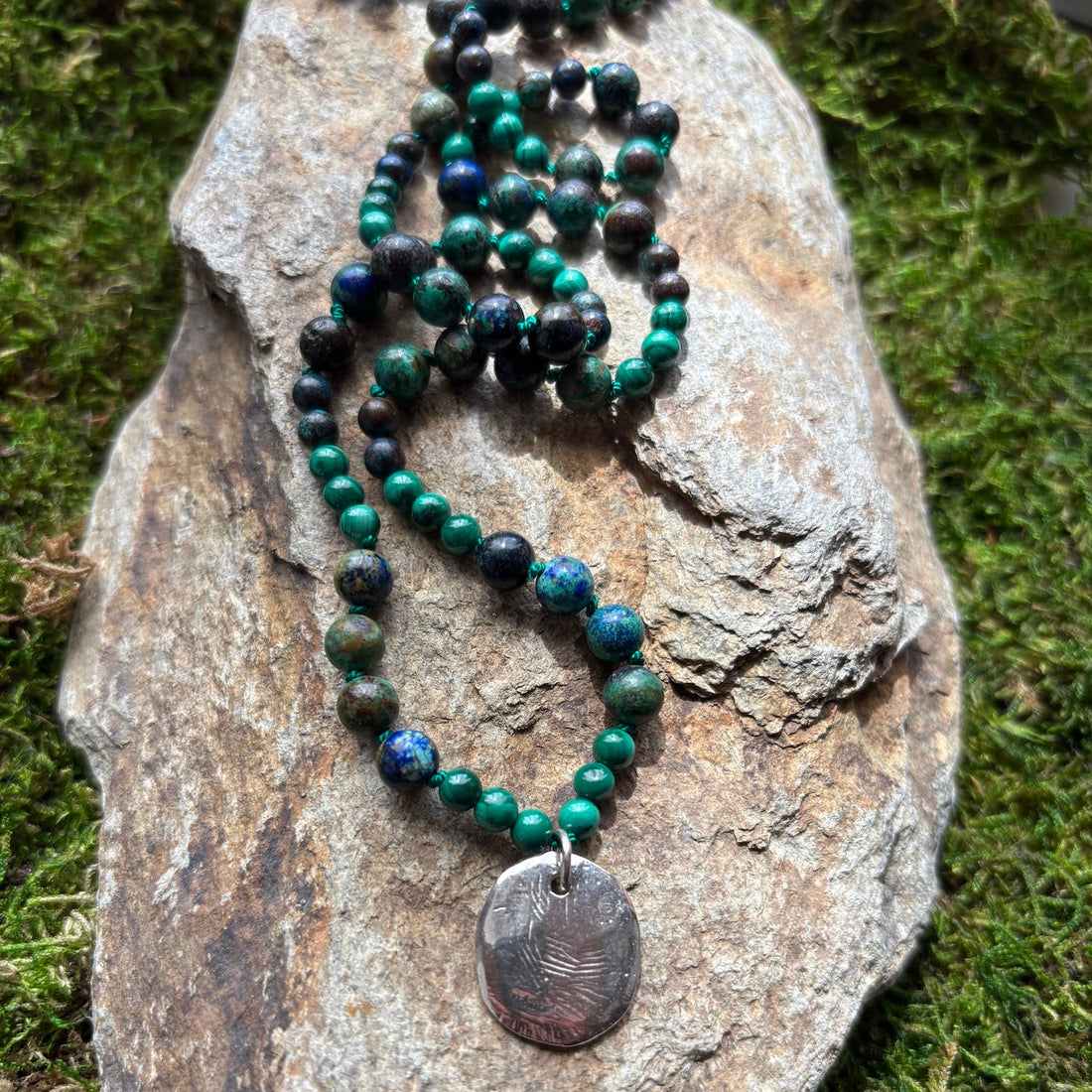 Silver Luna Beaded Necklace- One of a Kind