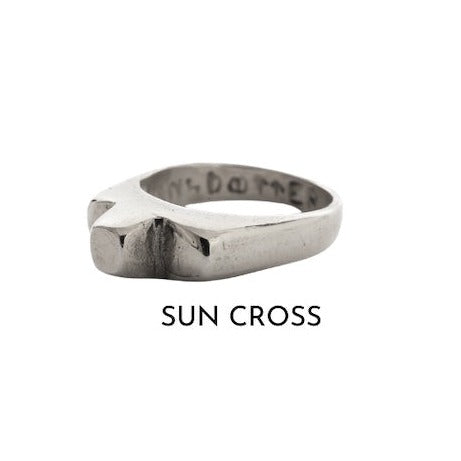 Silver Sun Cross Ring