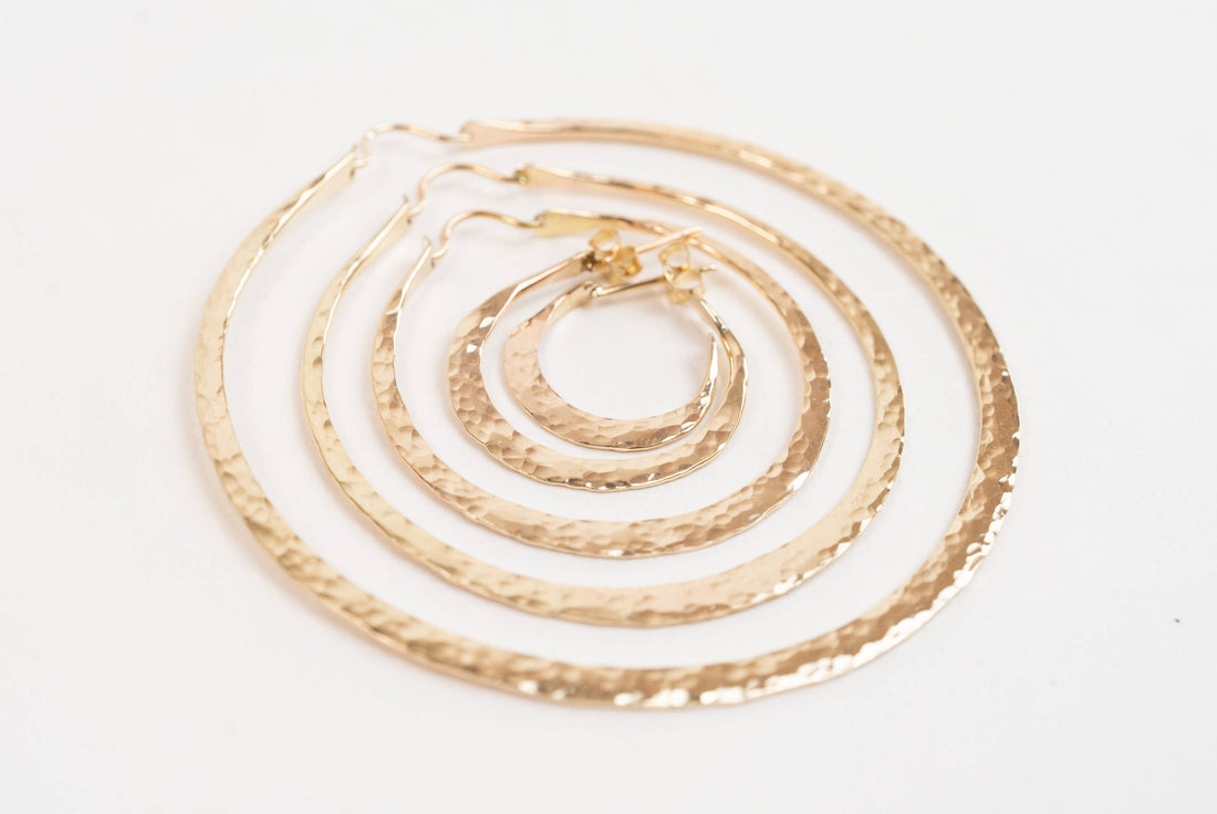 14k Gold Filled Hoops -  Medium