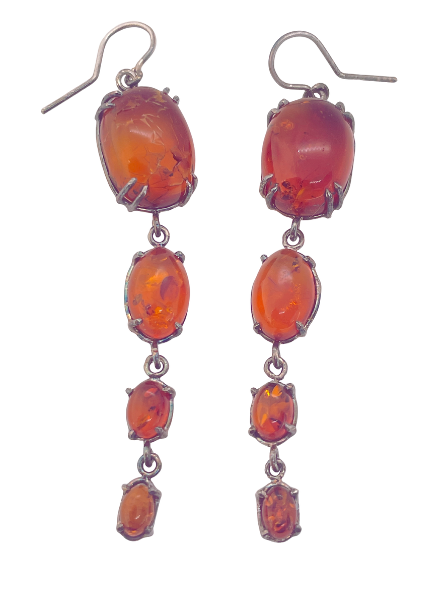 Silver Four Drop Freja Earrings