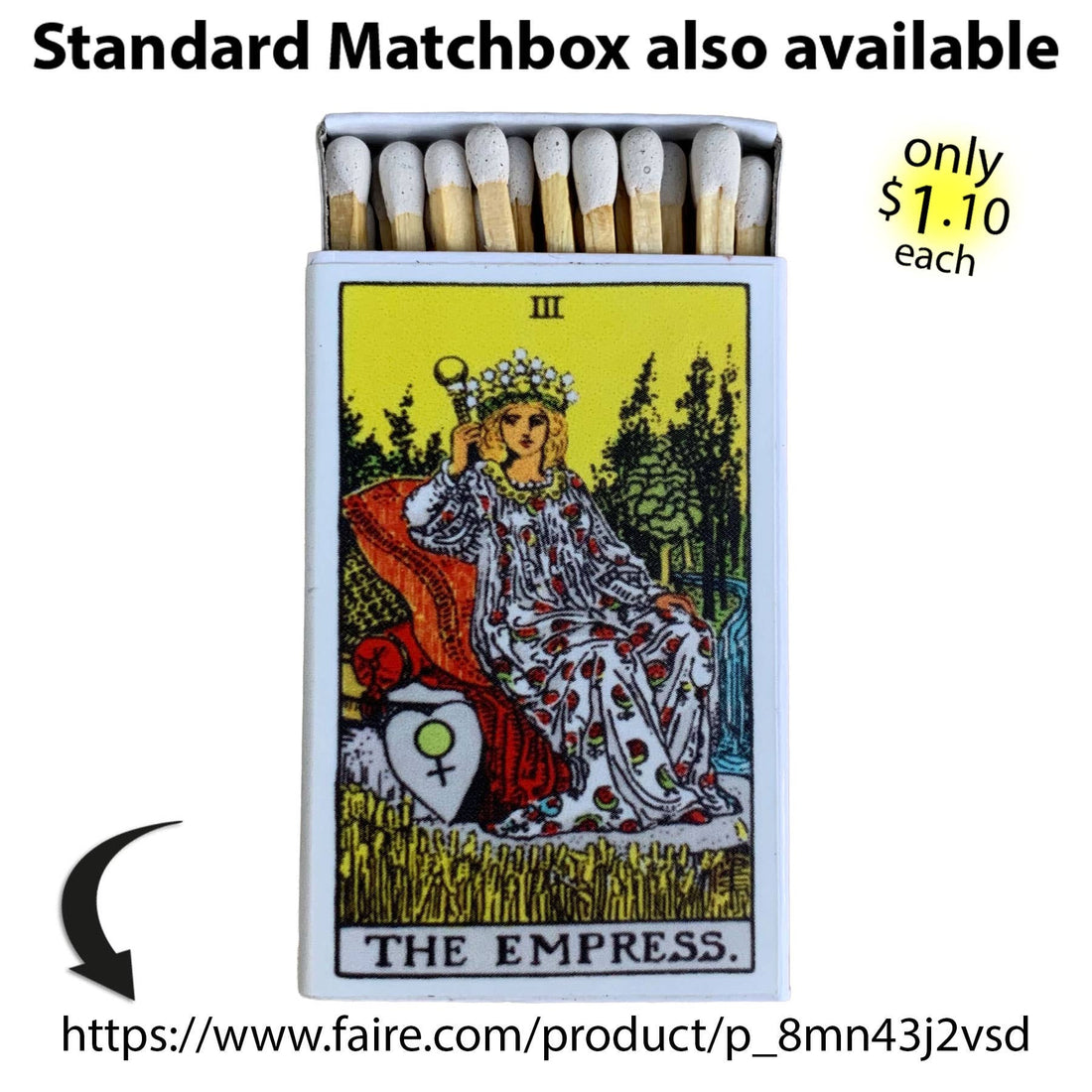 Matches • Tarot Empress Wooden Matchbox • Home Decor
