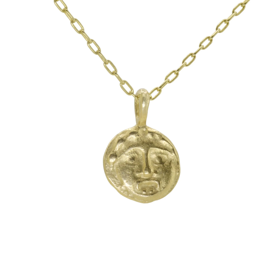 14k Gorgon Shield Necklace