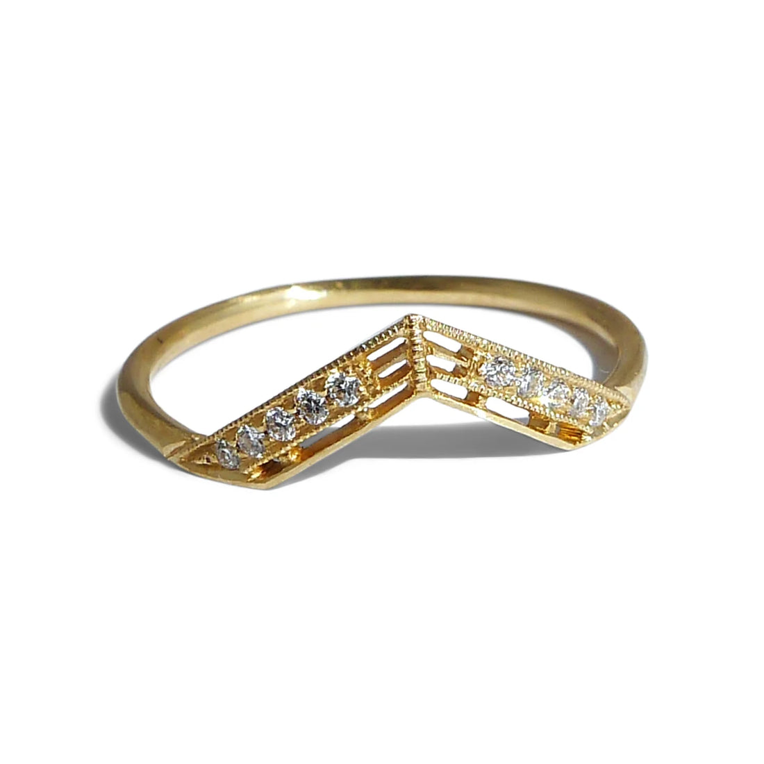 14k Tectum Ring with Low Point