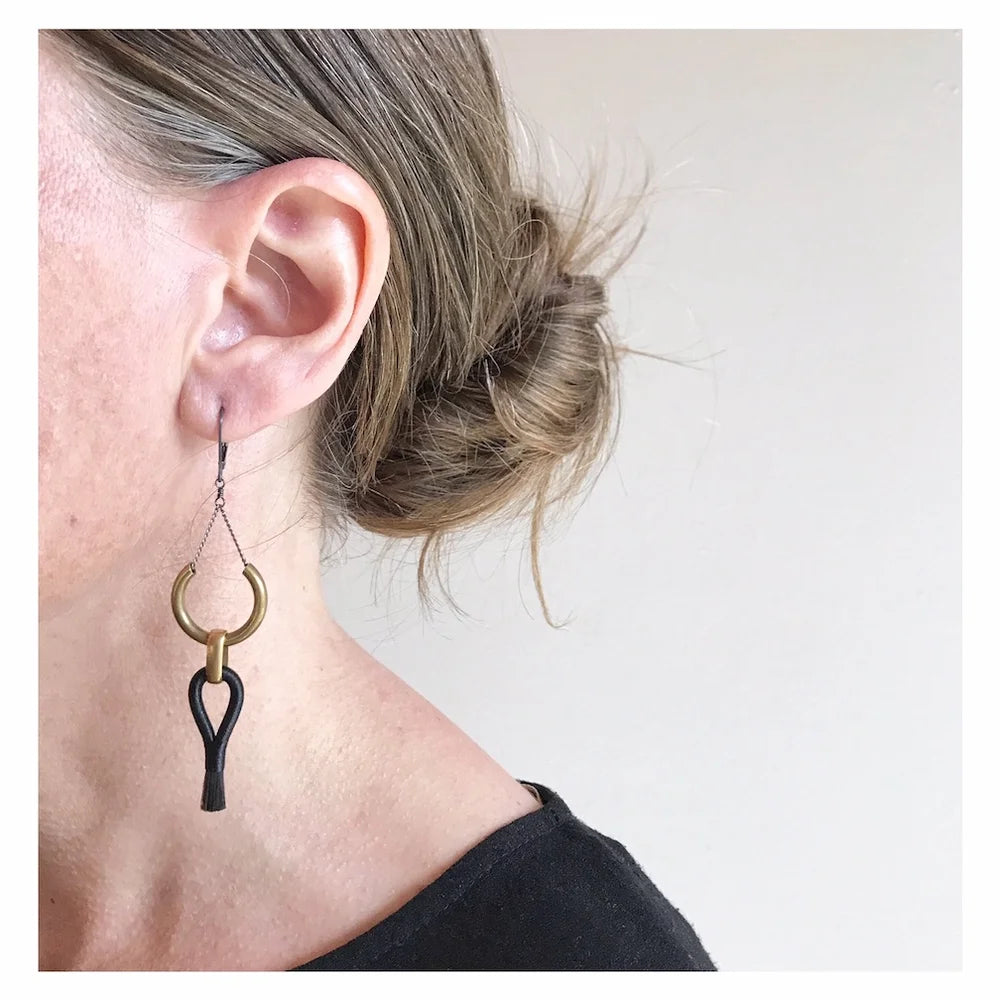 Lux Earrings - Copper/Grey