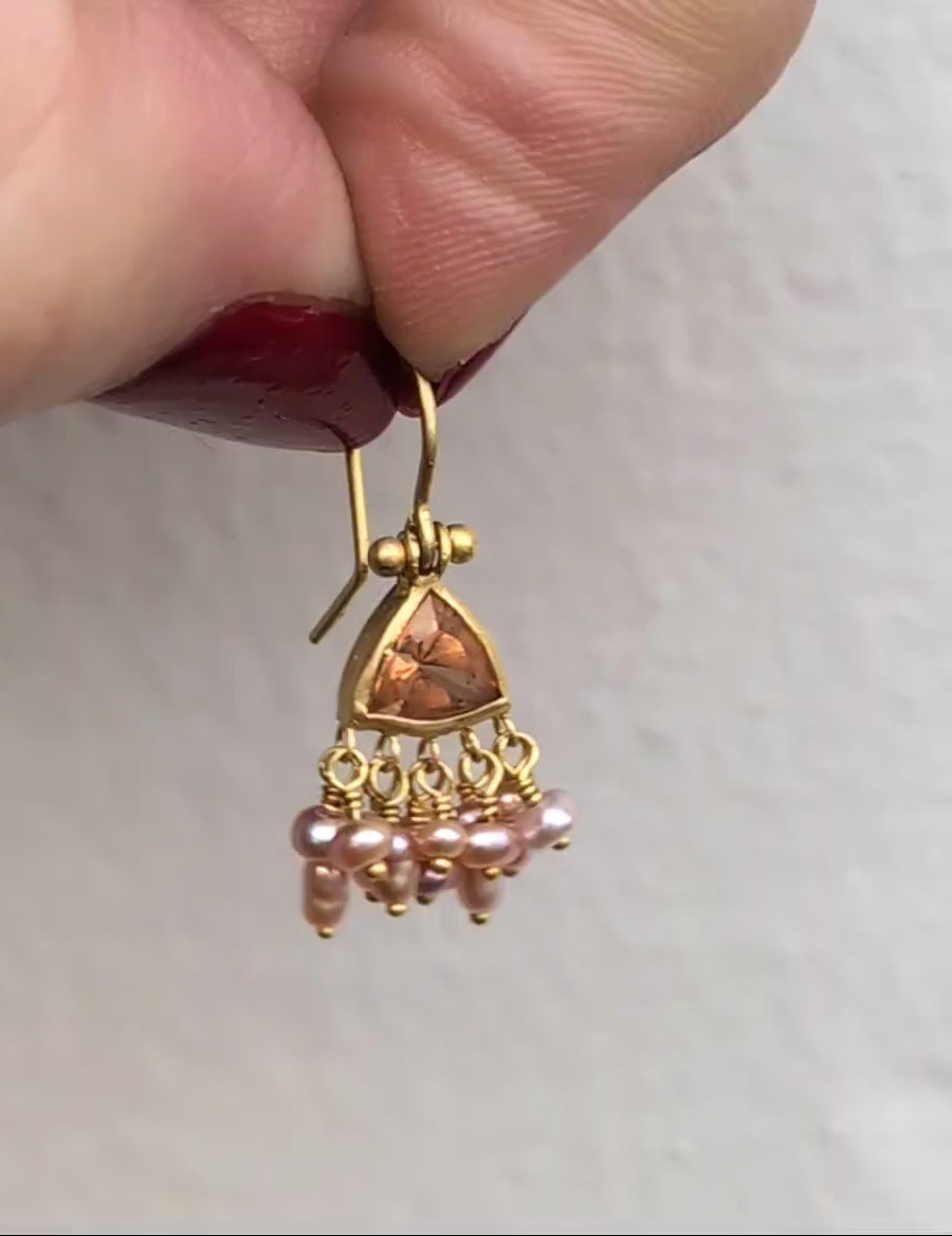 Petite Topaz and Pearl Earrings