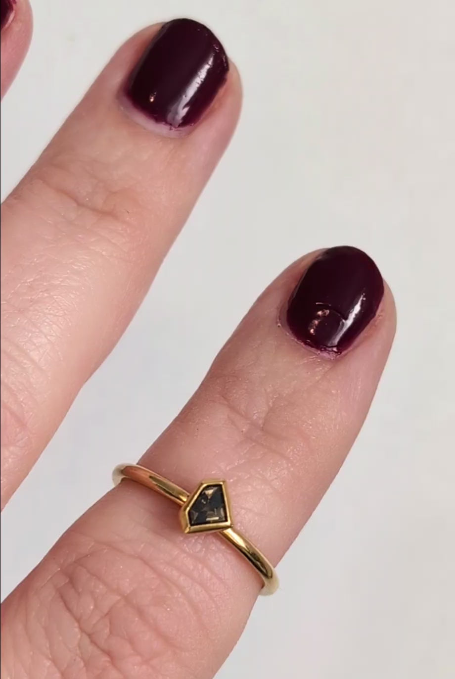 Brown Diamond Shield Ring