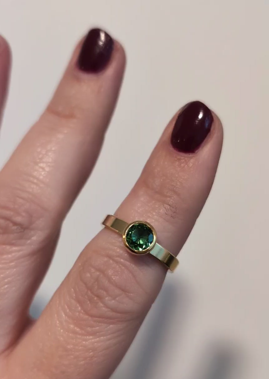 Tourmaline Round Ring