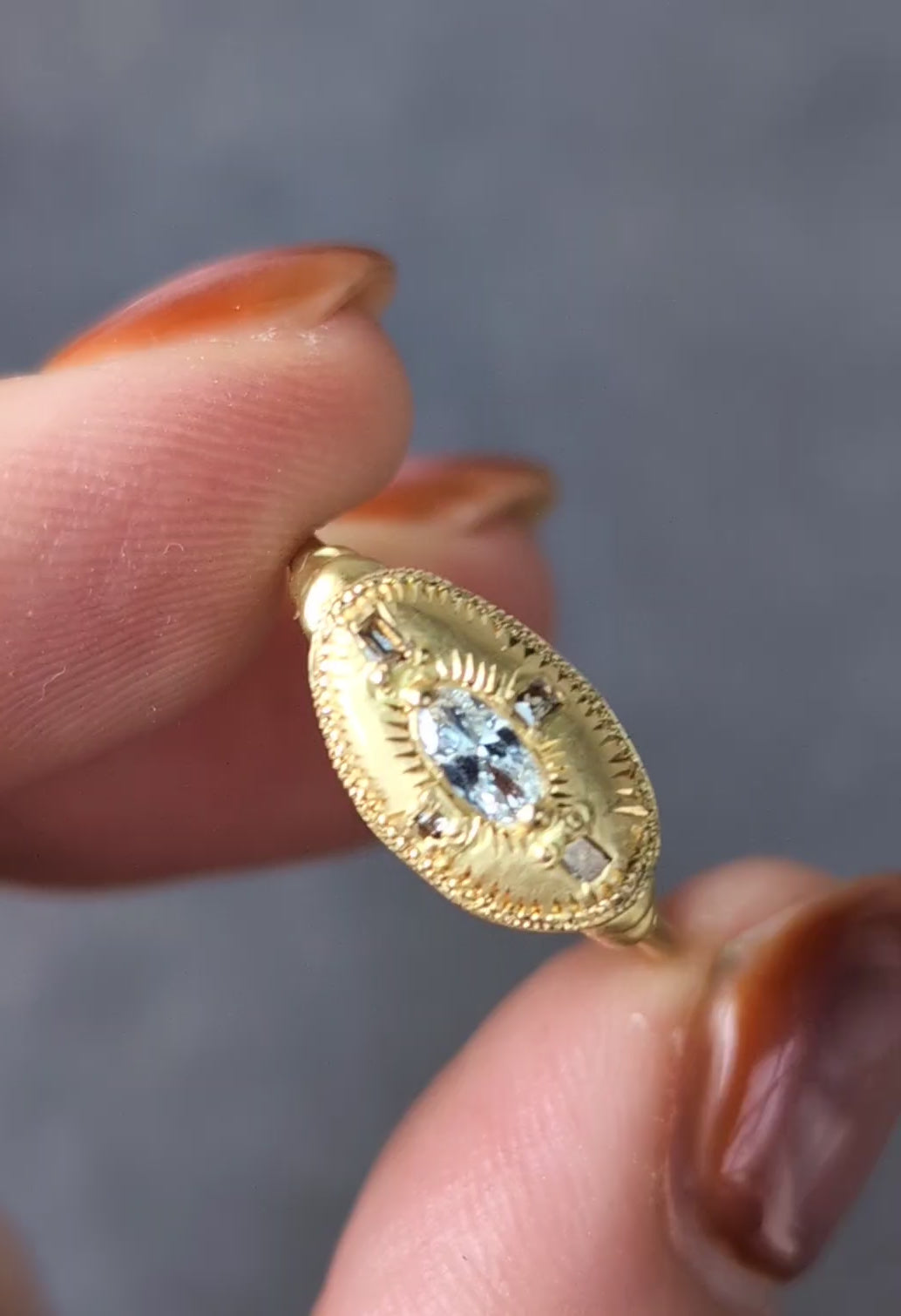 Petite Soleil Oval Diamond Ring - 0.15CT One of a Kind