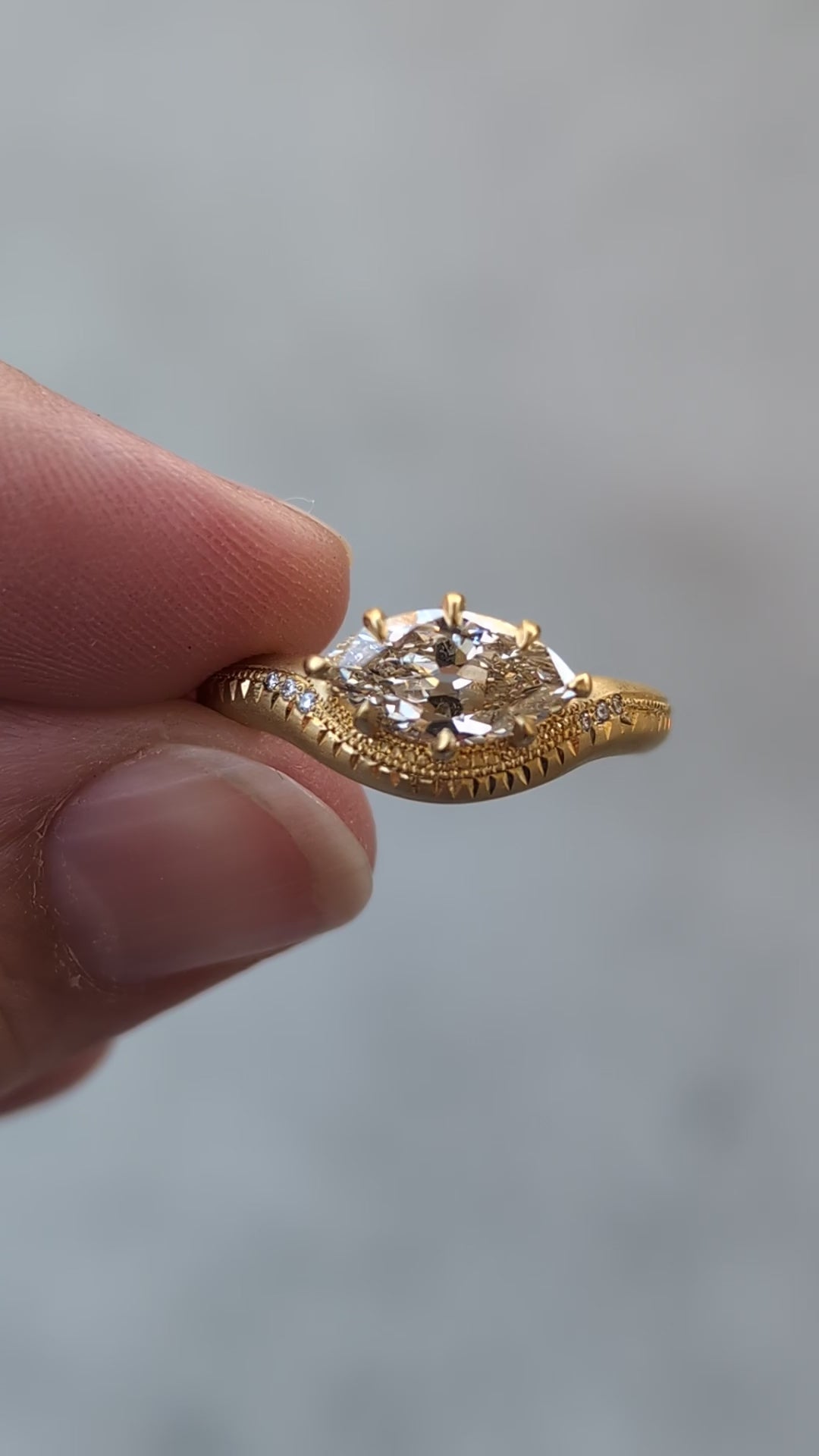 Brigid Marquise Basket Ring - 1.32CT Marquise Diamond