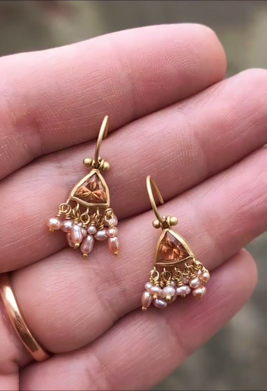 Petite Topaz and Pearl Earrings