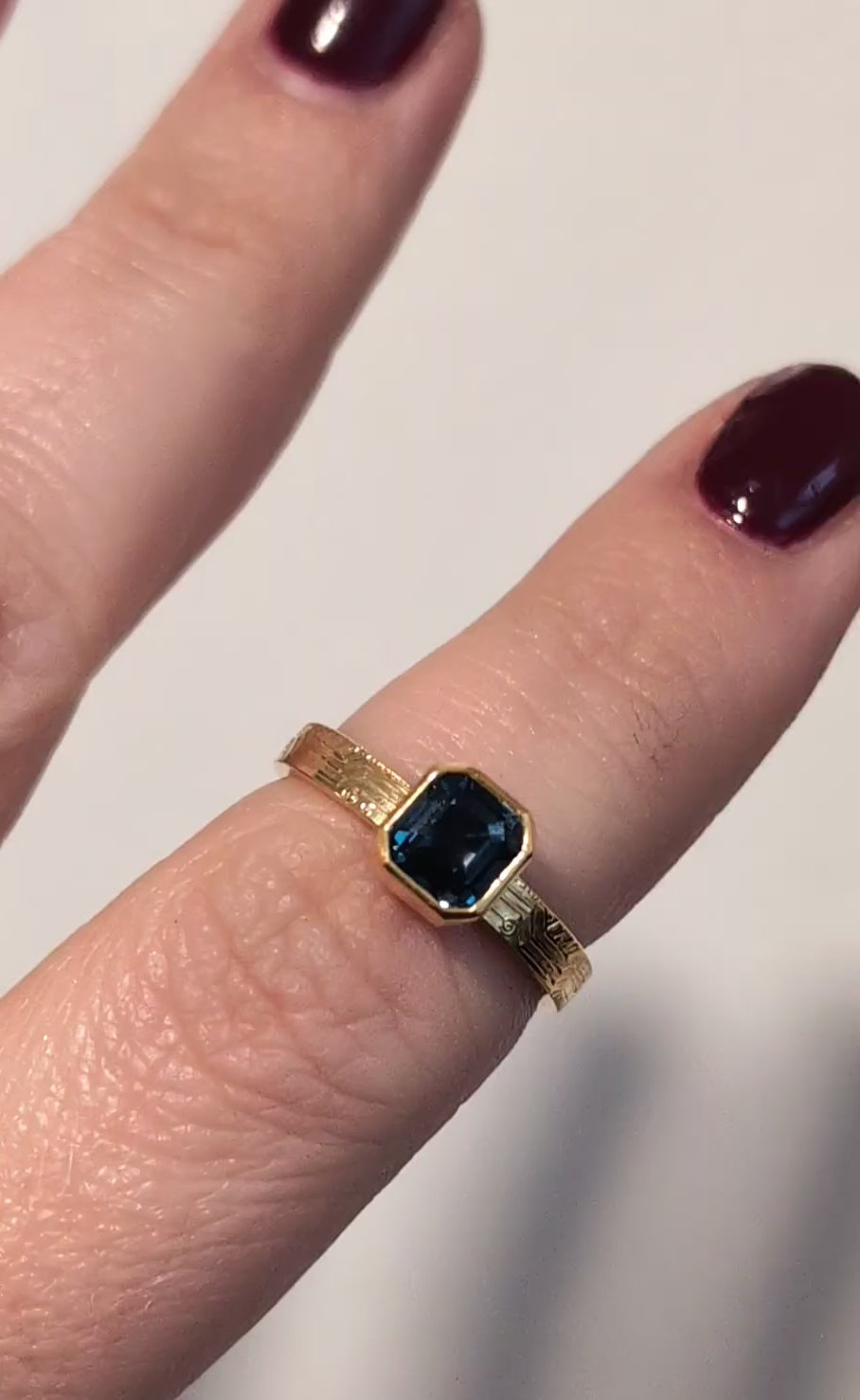Sapphire Asscher Ring