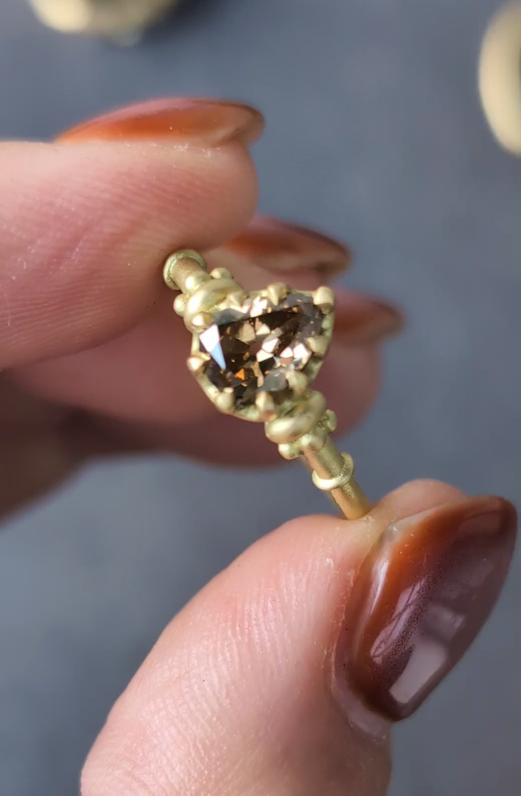 Brown Diamond Prong Solitaire - One of a Kind