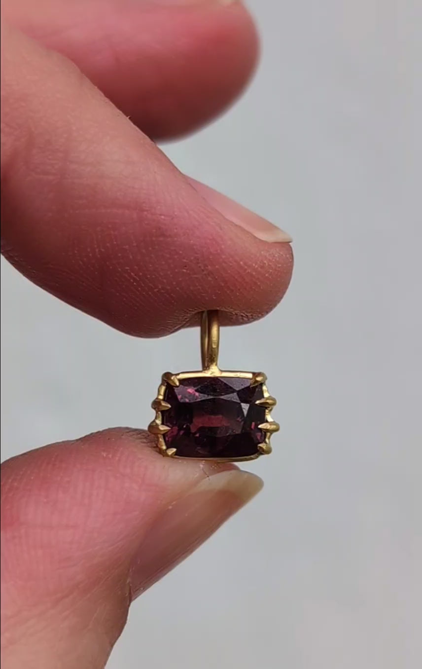 East-West Lavender Spinel Basket Pendant 1.79CT - One of a Kind