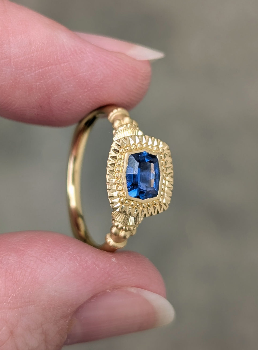 Victoria Pedestal Solitaire - 0.71CT Ceylon Sapphire