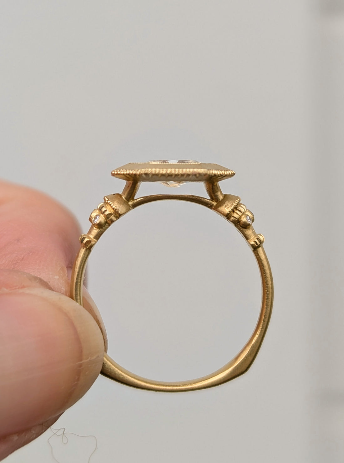 Celestine Pedestal Solitaire - 0.80CT Antique Corner Cut Diamond